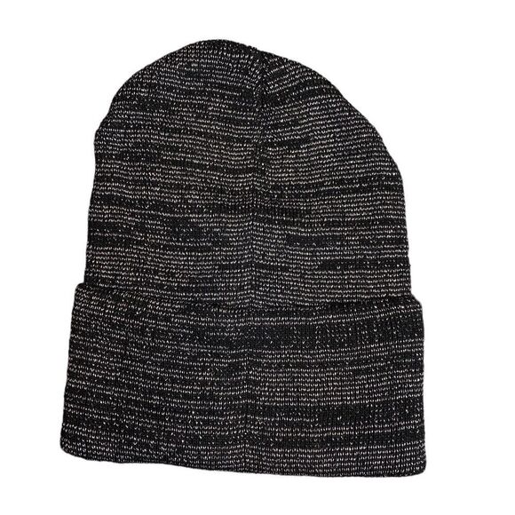 Knit Beanie Silver and Black - Picture 1 of 5